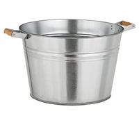 Dehner - Vaso per piante, Ø 36 cm, altezza 25 cm, zincata, argento