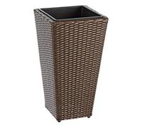 Dehner Vaso per piante Alicante, ca. 55 x 30 x 30 cm, in polyrattan, marrone