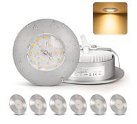 Dehobo Faretti da Incasso a LED 230V Ultra Flat 6W IP44 Faretti da Incasso a LED Per Bagno Faretti da Soffitto Luci da Soffitto, Bianco Caldo 3000K, Faretti da Soffitto in Nichel Opaco Set da 6 Pezzi
