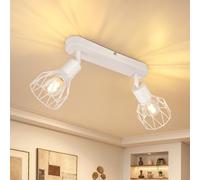 Dehobo Faretti da Soffitto Orientabili Faretti Soffitto Industriale Vintage E14 Bianco Lampada da Soffitto 3 Luci Faretto da Parete Interno Senza Lampadina per Soggiorno Camera da Letto