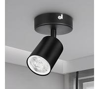Dehobo Faretti da Soffitto Orientabilie GU10, Faretti da Parete Interno Nero, Lampadario LED Moderna da Soffitto per Corridoio Entrata o Scale, Lampadina GU10 non Inclusa