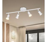 Dehobo Faretti LED da Soffitto Orientabili 350° GU10 Bianco - 4 Luci | Lampadario da Soffitto Moderno in Metallo, Faretto LED Interno per Plafoniera Soggiorno Camera, Max 40W, Senza Lampadina