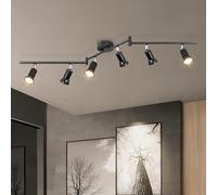 Dehobo Faretti LED da Soffitto Orientabili con 6 Luci - Lampadario da Soffitto Moderna Metallo Nero per Plafoniera Soggiorno Camera da Letto - GU10 Lampadina Non Inclusa
