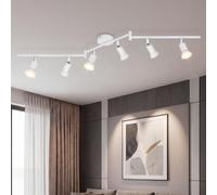 Dehobo Faretti LED Soffitto 6 Luci GU10 Orientabili in Ferro, Bianco