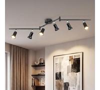 Dehobo Faretti Soffitto Orientabili 6 Luci, Faretti a Led Moderni in Ferro Nero Opaco, Plafoniera con Faretti per Soggiorno Cucina Camera da Letto, Lampadine GU10 non Incluse Max. 50W
