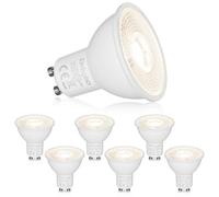 Dehobo GU10 LED Lampadine, Lampadina da Luce Naturale 4000K 480 Lumen 6W (Equivalente a 60 W) per Lampade GU10, Adatte per Faretti Soggiorno, Cucina, Pacco da 6