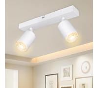 Dehobo Lampada Faretti da Soffitto LED Orientabili, Faretti da Parete Interno GU10 Bianco Opaco, Lampadario LED Moderna da Soffitto per Camera da Letto Cucina Soggiorno, Lampadina non Inclusa