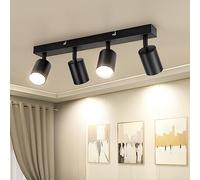 Dehobo Lampada Faretti da Soffitto LED Orientabili, Faretti da Parete Interno GU10 Nero, Lampadario LED Moderna da Soffitto per Camera da Letto Cucina Soggiorno, Lampadina GU10 non Inclusa
