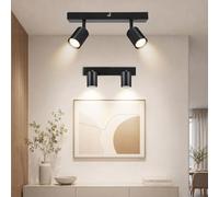 Dehobo Lampada Faretti da Soffitto LED Orientabili, Faretti da Parete Interno GU10 Nero Opaco, Lampadario LED Moderna da Soffitto per Camera da Letto Cucina Soggiorno, Lampadina non Inclusa-2 Pezzi