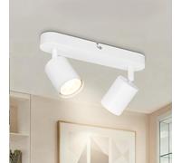 Dehobo Lampada Faretti da Soffitto Orientabili, 2 Faretti da Parete Interno GU10 LED Bianco, Moderna da Soffitto per Camera Cucina Barra, Senza Lampadina