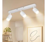 Dehobo Lampada Faretti da Soffitto Orientabili, 3 Faretti da Parete Interno GU10 LED Bianco, Moderna da Soffitto per Camera Cucina Barra, Senza Lampadina