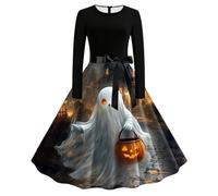 DeHolifer Costume di Halloween da Donna Abito con Stampe a Tema Horror