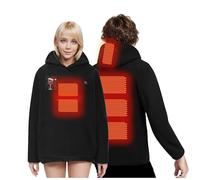DeHolifer Giacca Riscaldato per Uomini e Donne,6 Zone di Riscaldamento Giubbotto Elettrica USB Gilet con 3 Temperature,Antivento Cappotto Riscaldata Calda Piumino Invernale Riscaldante Abbigliamento