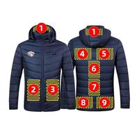 DeHolifer Giacca Riscaldato per Uomo Donna Giubbotto Riscaldata Elettrico USB Felpa 9 Zone di Riscaldamento Gilet Caldo Giacche Invernale Cappotto con Cappuccio Piumino Taglie Forti Abbigliamento