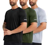 DEHORU 3 Pazzi Maglietta Palestra Uomo Asciugatura Rapida Palestra T Shirt Traspirante Maniche Corte Maglia Tecnica Tee T-Shirt Abbigliamento Palestra (BKLGAG,XL)