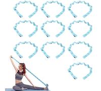 DEHUB 10 fasce elastiche per yoga, fascia da ginnastica con 11 fiocchi, cinghie elastiche per yoga, facili da indossare e altamente elastiche, ideali per yoga, esercizi di stretching (blu)