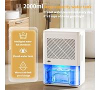Dehumidifier 2000ml, deumidificatore tranquillo da 350 piedi quadrati per camera da letto, 380 ml/giorno, rumore basso, 7 colori LED, timer, chiusura automatica, per un appartamento per il guardaroba