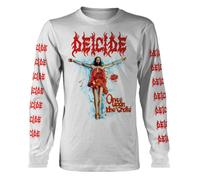 Deicide 'Once Upon The Cross' (Bianco) Manica Lunga Shirt - NUOVO E UFFICIALE