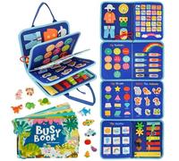 DEIERRI Confezione Libro Montessori 1 anno Busy Board + Busy Book | Giocattoli per bambini | 20 pagine di attività riutilizzabili | Regalo per bambini | Giocattoli sensoriali