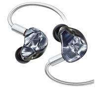 DEIFO - Auricolari IEM con cavo Glyph, driver dinamico a doppia camera da 10 mm, auricolari in-ear in resina realizzati a mano, auricolari IEM OFC placcati in argento 364 core, senza microfono, per
