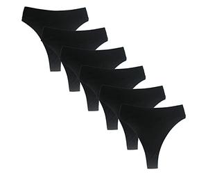 Deigecil - Confezione da 6 perizomi da donna, string tanga, a vita alta, con controllo addominale, biancheria intima in cotone, morbida e comoda, per sport, mutande da donna, 4XL