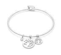 DEIMODRA Bracciale Rigido Donna con Ciondoli Albero della Vita in Acciaio