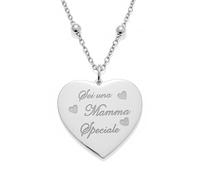DEIMODRA Collana Cuore con Ciondolo Incisione e Frase Incisa Sei una Mamma Speciale per Donna Acciaio | Simbolo di Riconoscenza e Amore per la Mamma | Regalo per Mamme e Donne
