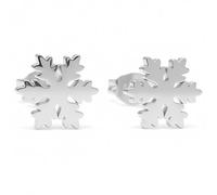 DEIMODRA Orecchini Fiocco di Neve Fiocchi di Neve con Chiusura a Bottone per Donna Acciaio | Regalo per Natale Inverno e Feste Invernali