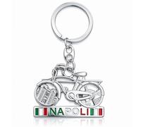 DEIMODRA Portachiavi Napoli Souvenir con Bicicletta e Monumenti in Acciaio
