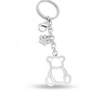DEIMODRA® Portachiavi Orsetto Acciaio Donna Uomo | con ciondoli pendente a forma di Orso | Gancio Moschettone e Anello per Chiavi di Casa Cancello Ufficio Auto Moto | Idea Regalo