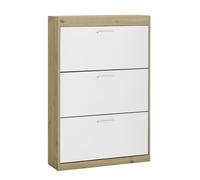 DEINE TANTE EMMA 33-072-T2 Scarpiera Rosso Atisan Rovere/Bianco Extra Larghezza, 84 cm