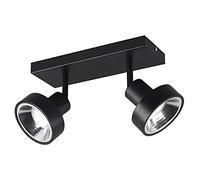Trio Leuchten Leon 800700232 - Faretto in metallo nero opaco, 2 lampadine GU10 incluse