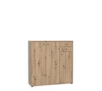 DEINE TANTE EMMA FORTE TEMPRA 2 Cassettiera con 3 ante e 2 cassetti, in legno derivato, finitura rovere artigianale, (L x A x P) 2 x 108,8 x 111,1 x 34,8 cm