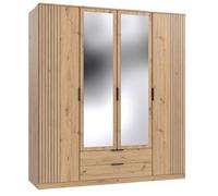 DEINE TANTE EMMA Lübeck T64453 - Armadio con ante a battente, in rovere Artisan, lamella acustica, ca. 180/199/58