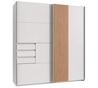 DEINE TANTE EMMA X38764 - Armadio con ante scorrevoli Coburg, con ante in legno di quercia, 180 x 198 x 65 cm
