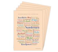 Deine Wörter Set di 5 cartoline con dialetto Norderneyer, souvenir unico e idea regalo creativa, formato DIN A6