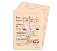 Deine Wörter Set di 5 cartoline con dialetto renale, souvenir unico e idea regalo creativa, formato DIN A6