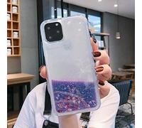 DEIOKL Custodia per Telefono Liquid Quicksand Glitter per iPhone 11 PRO Max XS X XR 6 6S 8 7 Plus 5 5S SE Cover in Silicone lucentezza ad Acqua, Love Heart Purple, per iPhone XS Max