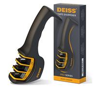Deiss PRO Affilacoltelli Da Cucina e Da Tasca a 3 Stadi- Di Livello Professionale, per Coltelli Da Caccia e In Ceramica - Ripristina e Lucida In Modo Sicuro i Bordi Affilati