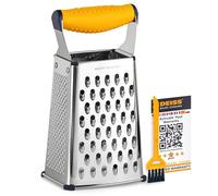 Deiss PRO Box Grattugia e grattugia per formaggio da cucina - Grattugia per formaggio in acciaio inox e trituratore alimentare, grattugia manuale a 4 lati per formaggio a blocchi, base antiscivolo per