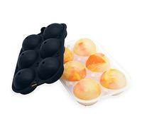 Deiss PRO Stampino per Palle di Ghiaccio per Whiskey e Imbuto di Plastica - 6 Grandi Sfere Di Ghiaccio Da 2,5 Pollici - Macchina Per Ghiaccio Trasparente Con Coperchio Per Bourbon, Scotch e Cocktail