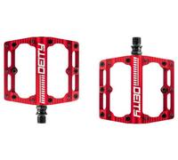 Deity black kat flat pedals red