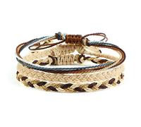 DEJIN 3 pz/set Multi Colore Tibetano Buddista Braccialetto Donne Uomini Regolabile Yoga Corda Intrecciata Braccialetti Amici, Pietra
