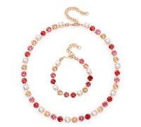 DEJIN 8mm Collana Bracciali Set Per Le Donne Crytal Girocollo Artiglio Impostazione Zircone Accessorio Per Le Donne Regalo, Pietra