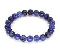 DEJIN Braccialetti da uomo e donna con cristalli da 8 mm in pietra naturale blu sodalite/agata del Botswana/bronzite/quarzo trasparente/agata pazza/diaspro dalmata, regalo per gli amanti, Pietra