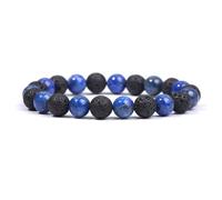 DEJIN Braccialetto di pietra naturale di psicologia del tipo di personalità, quarzo bianco, ematite, ossidiana, ametista, fatto a mano, Pietra