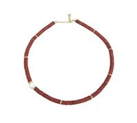 DEJIN Collana girocollo da donna con perle naturali d'acqua dolce e tormalina, Pietra