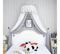 DeJoo Garza da Comodino Letto da Principessa Mantello Tenda da Letto in Pizzo Trasparente Principessa Corona Letto a Baldacchino Zanzariera per Uso Domestico Tenda Tenda