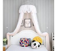 DeJoo Garza da Comodino Letto da Principessa Mantello Tenda da Letto in Pizzo Trasparente Principessa Corona Letto a Baldacchino Zanzariera per Uso Domestico Tenda Tenda