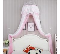 DeJoo Garza da Comodino Letto da Principessa Mantello Tenda da Letto in Pizzo Trasparente Principessa Corona Letto a Baldacchino Zanzariera per Uso Domestico Tenda Tenda